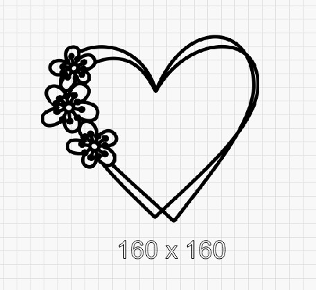 Heart floral frame 160 x 160. Min buy 3